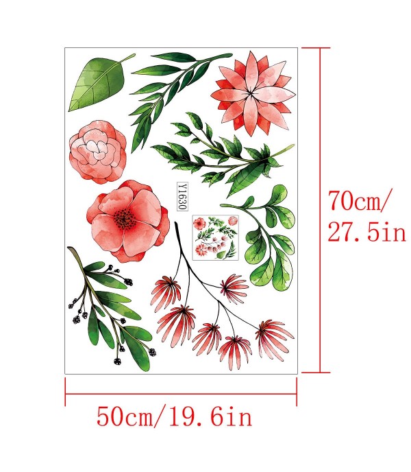 Wall Sticker Foral Leaves Pattern Rustic Wall Decor