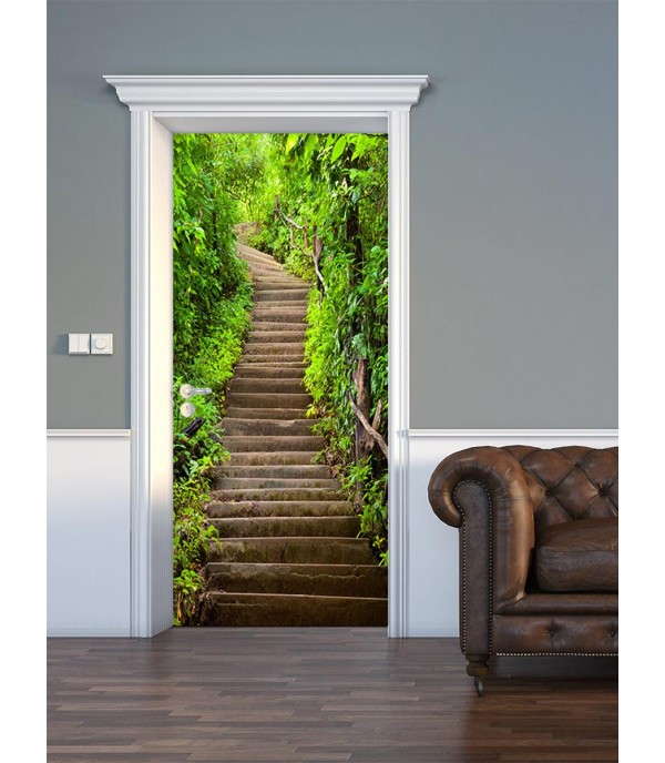 Wall Stickers 3D Simulation Climbing Stairs Door Stickers Cabinet Stickers