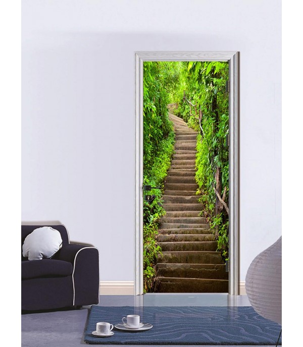 Wall Stickers 3D Simulation Climbing Stairs Door Stickers Cabinet Stickers