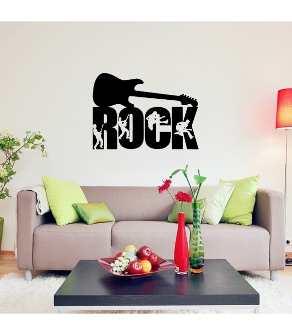One Piece Wall Sticker Modern Rock Letter Print Home Room Bedroom Decorative Wall Decor