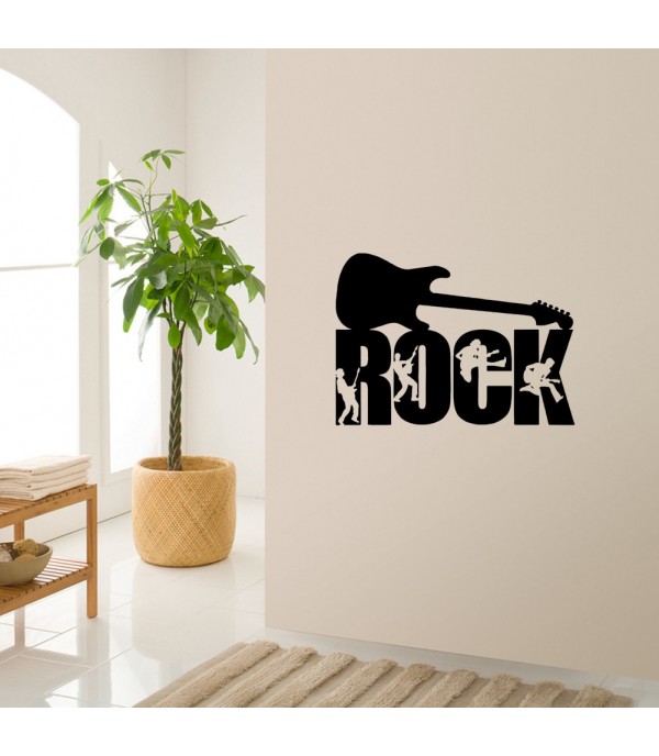 One Piece Wall Sticker Modern Rock Letter Print Home Room Bedroom Decorative Wall Decor