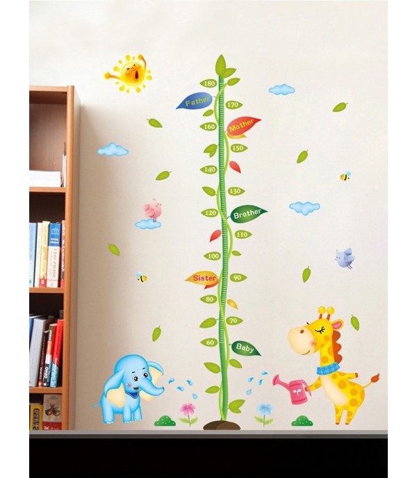 Wall Sticker Cartoon Saplings Pattern Removable Waterproof Living Room Sticker