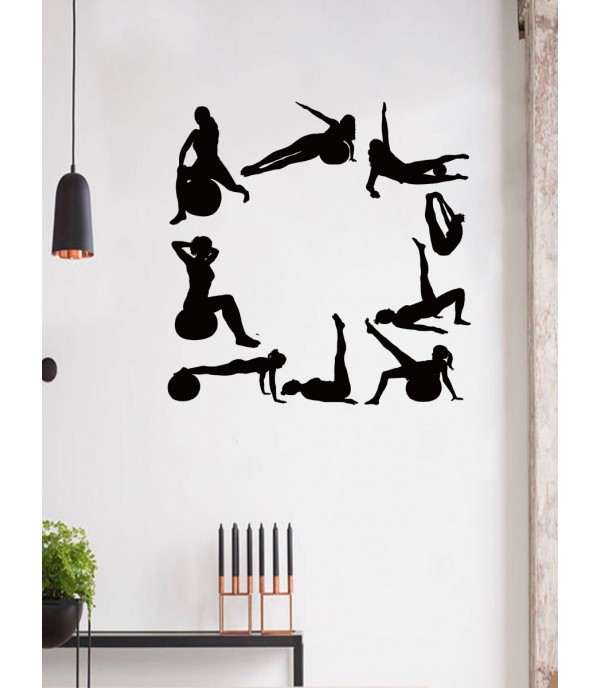 Wall Sticker Brief Playing Girls Design Waterproof Removable Wall Decal