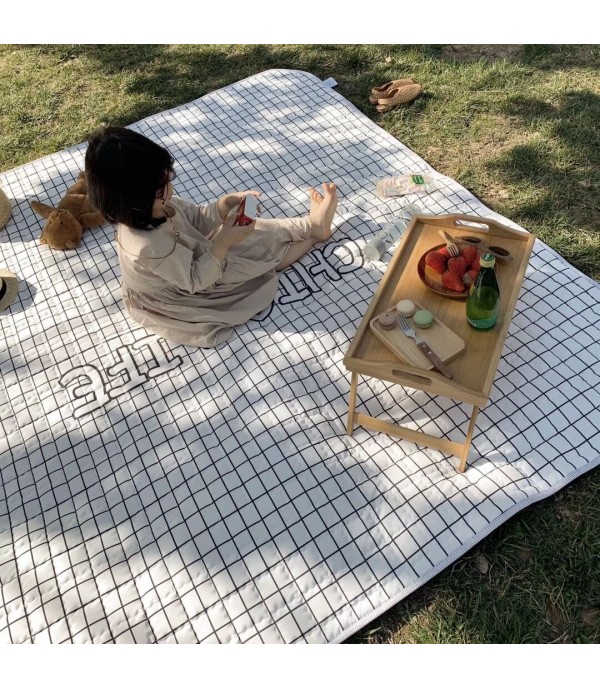 Mat Outdoor Portable Thickened Plaid Pattern Mat