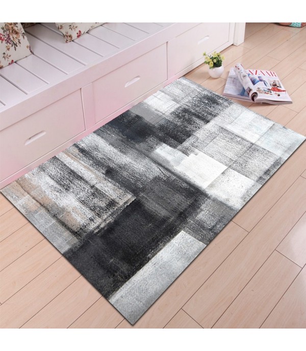 1 Piece Rug Soft Rectangle Ink Painting Print Living Room Bedroom Simple Rug