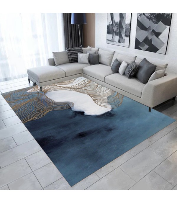 1 Piece Rug Soft Rectangle Ink Painting Print Wearable Simple Rug