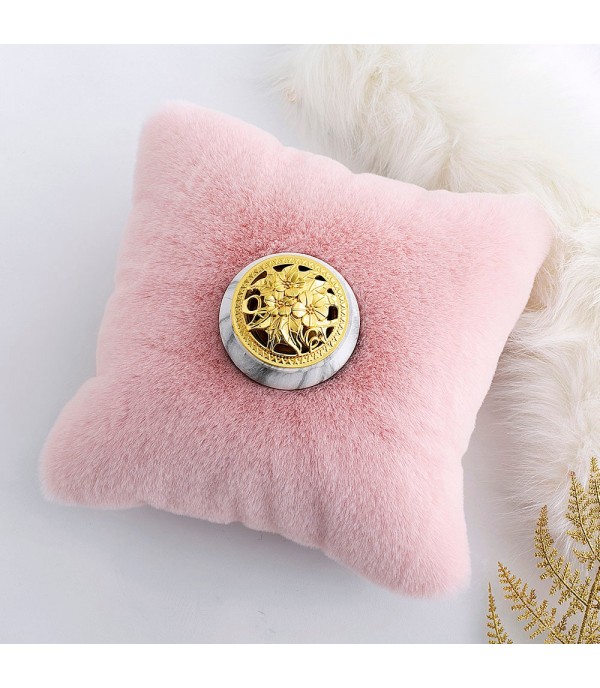 1Pc Cushion Fluffy Surface Square Solid Color Incense Burner Pillow Middle East Incense Holder
