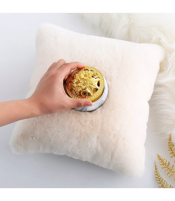 1Pc Cushion Fluffy Surface Square Solid Color Incense Burner Pillow Middle East Incense Holder