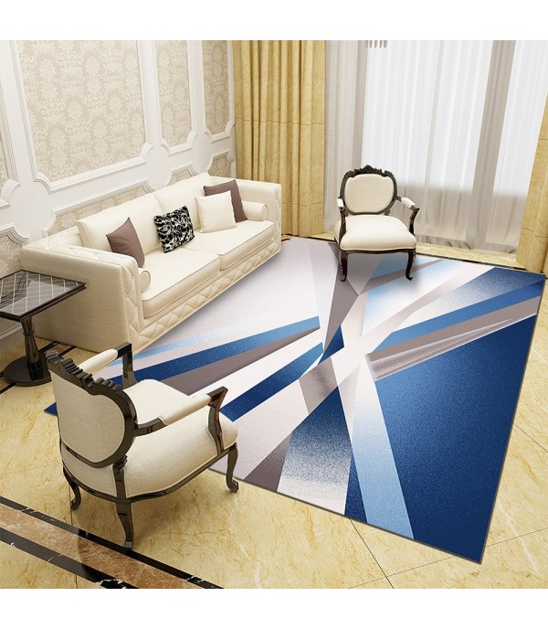 Bedside Carpet Rectangular Geometric Color Block Doorway Mat Living Room Rug