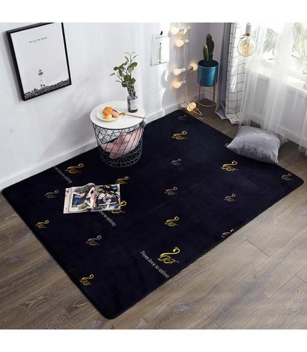 1Pc Flannel Floor Mat Simple Style Anti-Slip Living Room Sofa Rug Bedroom Carpet