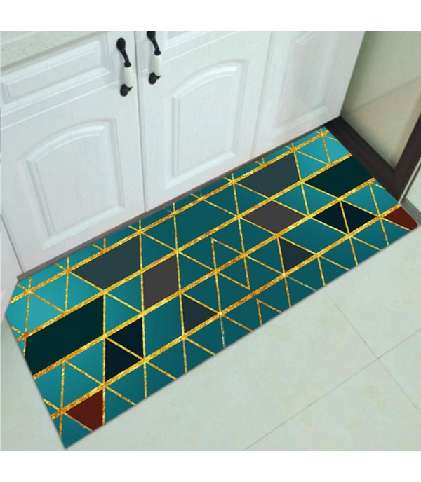 Soft Floor Mat Modern Style Geometry Printed Anti-Slip Home Kitchen Bathroom Carpet