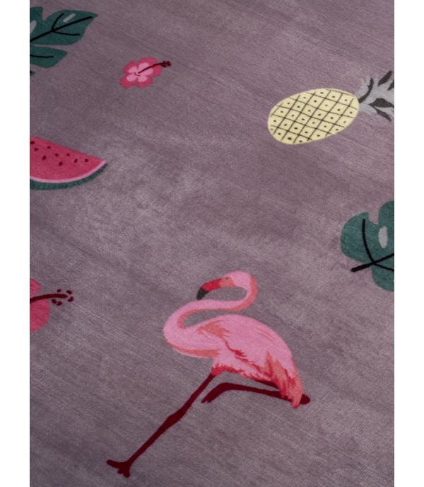 1Pc Home Mat Cartoon Likable Flamingo Fruits Pattern Rectangle Bedroom Mat
