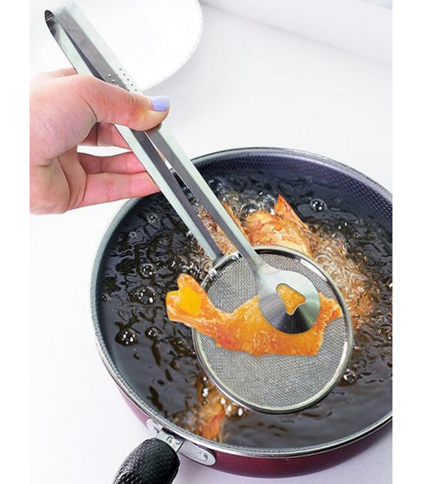 Multifunctional Leakage Food Tong Stainless Steel Durable Draining Oil Clip