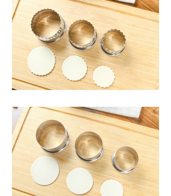 3 Pcs Kitchen Mold Set Stainless Steel Durable Round Molds