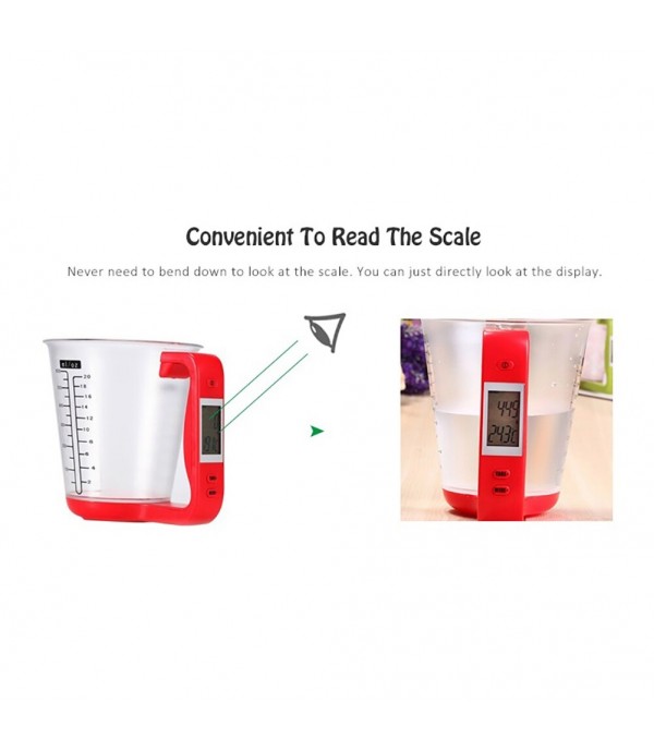 1Pc Measuring Cup Weighing Function Color Block Durable Measuring Tool