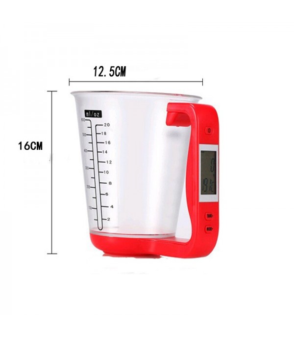 1Pc Measuring Cup Weighing Function Color Block Durable Measuring Tool
