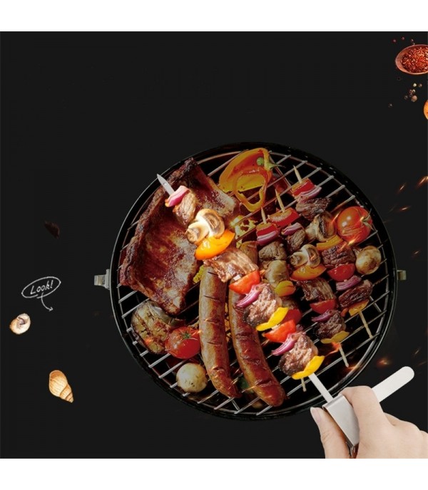 2 Pieces Barbecue Sticks Newly Barbecue Fork Convenient Not Hot Outdoor Grill Fork Stainless Steel Grilled Kebab Sticks