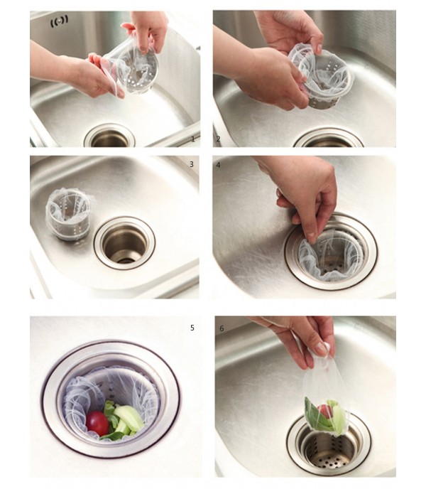 100 Pcs Kitchen Water Sink Filter Bags Set Simple Mesh Washing Drain Nets