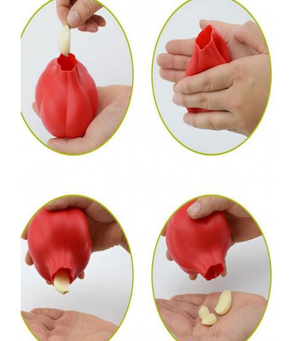1 Pc Garlic Peeler Round Silicone Peeling Garlic Creative Kitchen Tool Easy To Clean Practical Silicone Kitchen Gadget