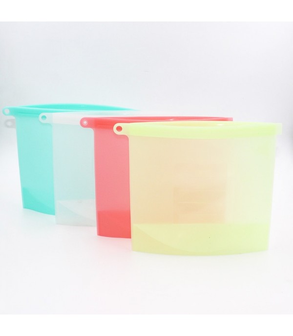 1Pc Home Food Storage Bag Solid Color Silicone Refrigerator Storage Bag