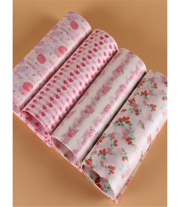 1Pc Candy Wrapping Paper Flowers Pattern Oil Proofed Packing Paper