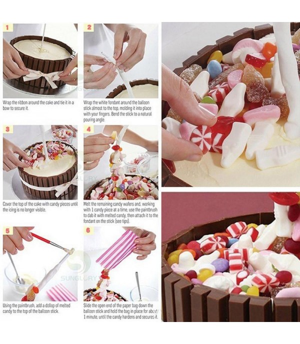 Cake Stand Round 3D Anti Gravity Cake Pouring Kit Plastic Structure Frame